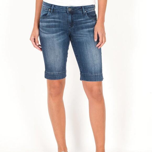 KUT FROM THE KLOTH Natalie Mid Rise Bermuda, Exclusive (Anticipate Wash) Sz 4 - Picture 1 of 6